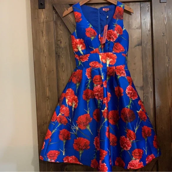 Chi Chi London | Dresses | Nwt Modcloth Chi Chi London Blue And Red Floral Retro Dress | Poshmark Chi Chi London | Dresses | Nwt Modcloth Chi Chi London Blue And Red Floral Retro Dress | Poshmark
